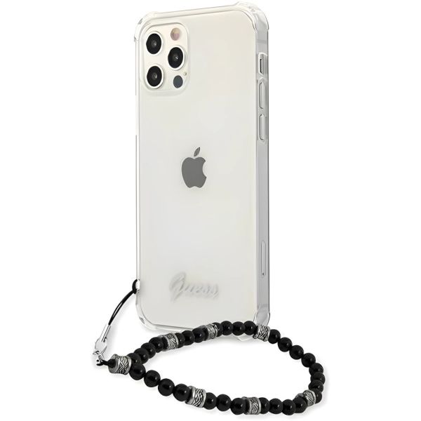 Coque Guess iPhone 12/12 Pro 6,1" Transparent hardcase Black Pearl