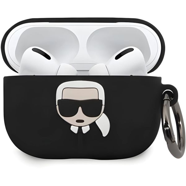 Coque Karl Lagerfeld KLACAPSILGLBK AirPods Pro black Silicone Ikonik