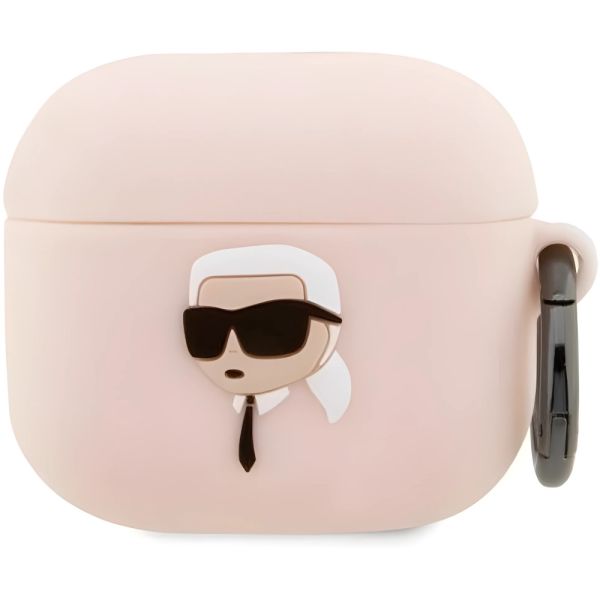 Coque Karl Lagerfeld KLA3RUNIKP AirPods 3 pink Silicone Karl Head 3D