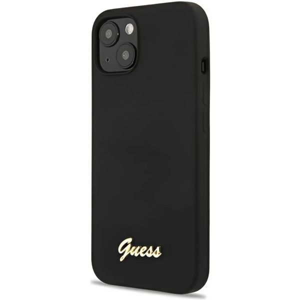 Coque Guess iPhone 13/14/ 6.1" black hardcase Silicone Script Gold Logo Magsafe