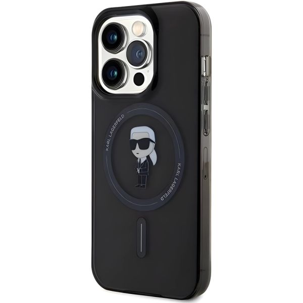 Coque Karl Lagerfeld KLHMP15XHFCKNOK iPhone 15 Pro Max 6.7" black hardcase IML Ikonik MagSafe