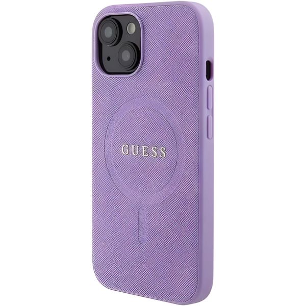 Coque Guess  iPhone 15/14/13 6.1" purple hardcase Saffiano MagSafe