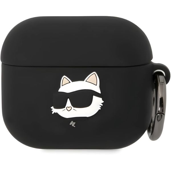 Coque Karl Lagerfeld KLA3RUNCHK AirPods 3 black Silicone Choupette Head 3D