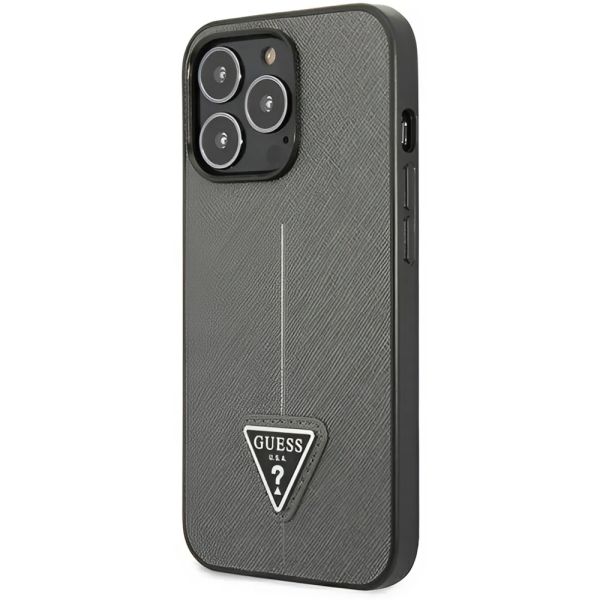 Coque Guess iPhone 14 Pro Max 6,7" silver hardcase SaffianoTriangle Logo