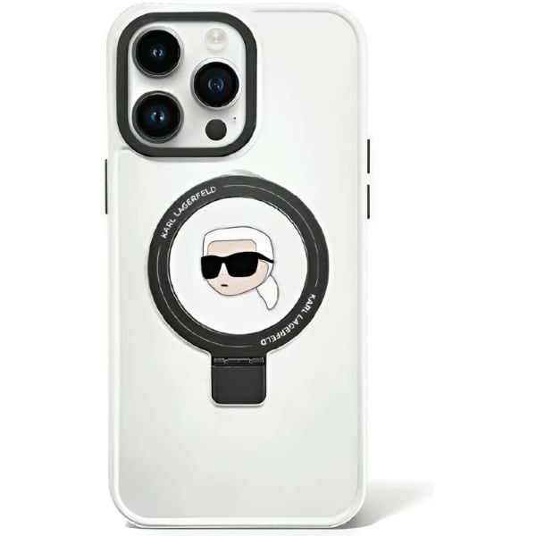 Coque Karl Lagerfeld KLHMP15XHMRSKHH iPhone 15 Pro Max 6.7" white hardcase Ring Stand Karl Head MagSafe