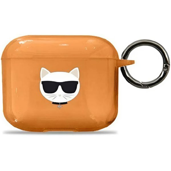 Coque Karl Lagerfeld KLA3UCHFO AirPods 3 orange Choupette