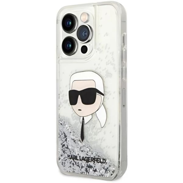 Coque Karl Lagerfeld KLHCP14XLNKHCH iPhone 14 Pro Max 6,7" silver hardcase Glitter Karl Head