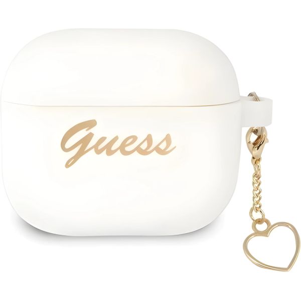 Coque Guess GUA3LSCHSH AirPods 3 white Silicone Charm Heart Collection