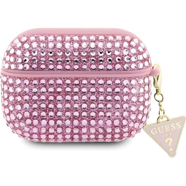 Coque Guess GUA3HDGTPP AirPods 3 pink Rhinestone Triangle Charm