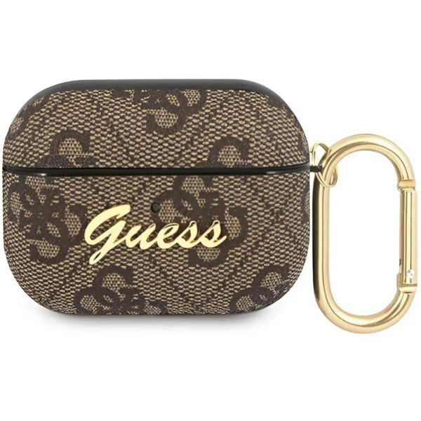 Coque Guess GUAP4GSMW AirPods Pro brown 4G Script Metal Collection