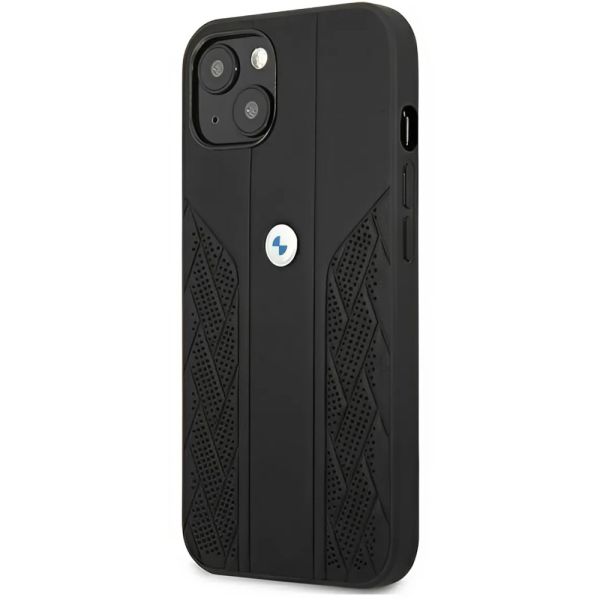 Coque BMW iPhone 13 mini 5,4" black hardcase Leather Curve Perforate