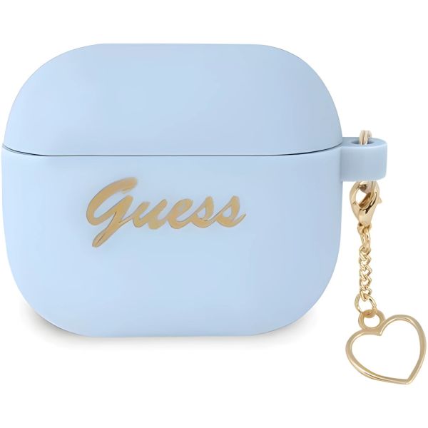 Coque Guess GUA3LSCHSB AirPods 3 blue Silicone Charm Heart Collection
