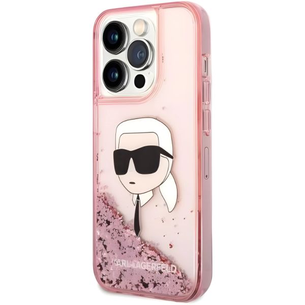 Coque Karl Lagerfeld KLHCP14LLNKHCP iPhone 14 Pro 6,1" pink hardcase Glitter Karl Head