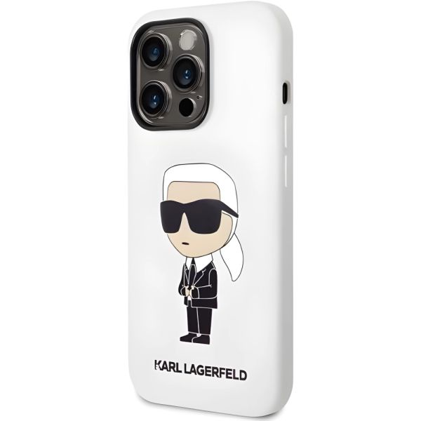 Coque Karl Lagerfeld KLHCP14LSNIKBCH iPhone 14 Pro 6,1" hardcase white Silicone Ikonik