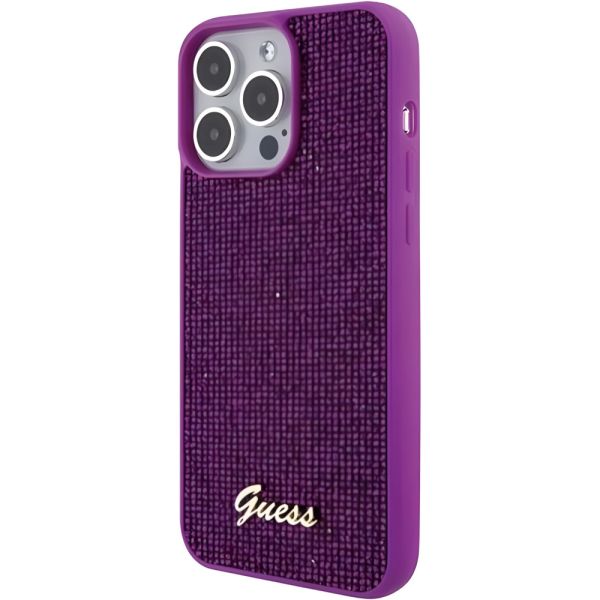 Coque Guess iPhone 15 Pro Max 6.7" fuschia hardcase Disco Metal Script