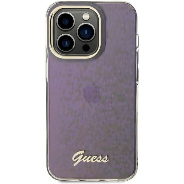 Coque Guess iPhone 15/14/13 6.1" pink hardcase IML Faceted Mirror Disco Iridescent