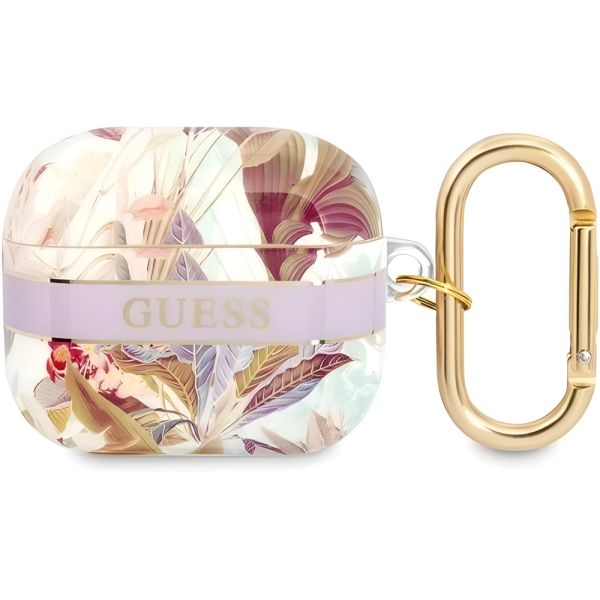 Coque Guess GUA3HHFLU AirPods 3 purple Flower Strap Collection