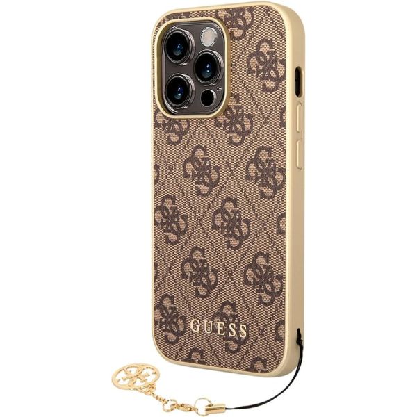 Coque Guess iPhone 14 Pro 6,1" brown hardcase 4G Charms Collection