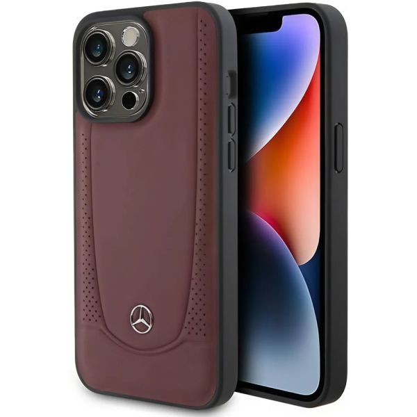 Coque Mercedes iPhone 15 Pro 6.1" red hardcase Leather Urban Bengale
