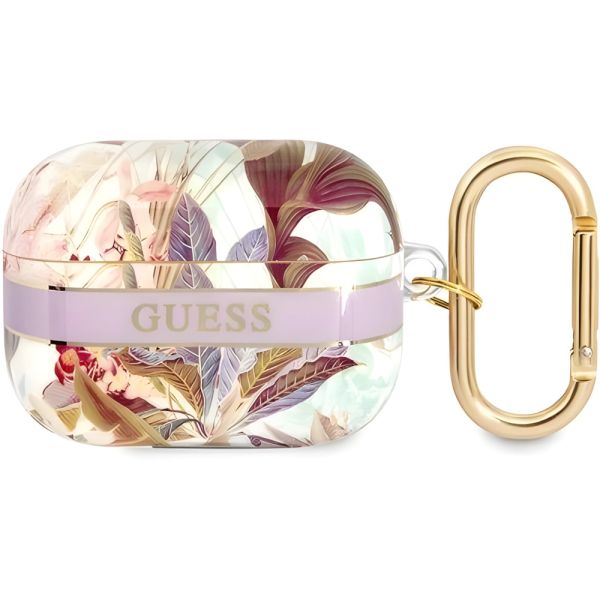 Coque Guess GUAPHHFLU AirPods Pro purple Flower Strap Collection