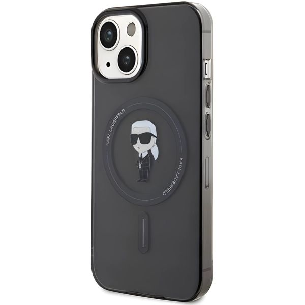 Coque Karl Lagerfeld KLHMP15SHFCKNOK iPhone 15/14/13 6.1" black hardcase IML Ikonik MagSafe