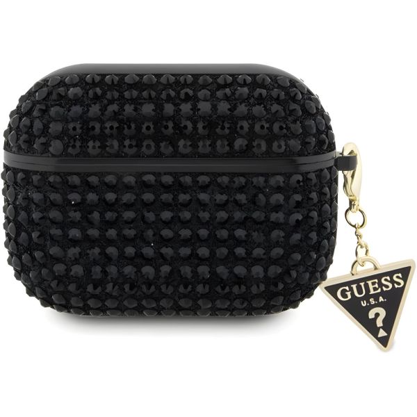 Coque Guess GUAPHDGTPK AirPods Pro black Rhinestone Triangle Charm