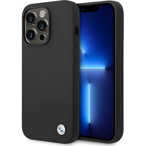 Coque BMW iPhone 14 Pro 6,1" black Silicone Metal Logo