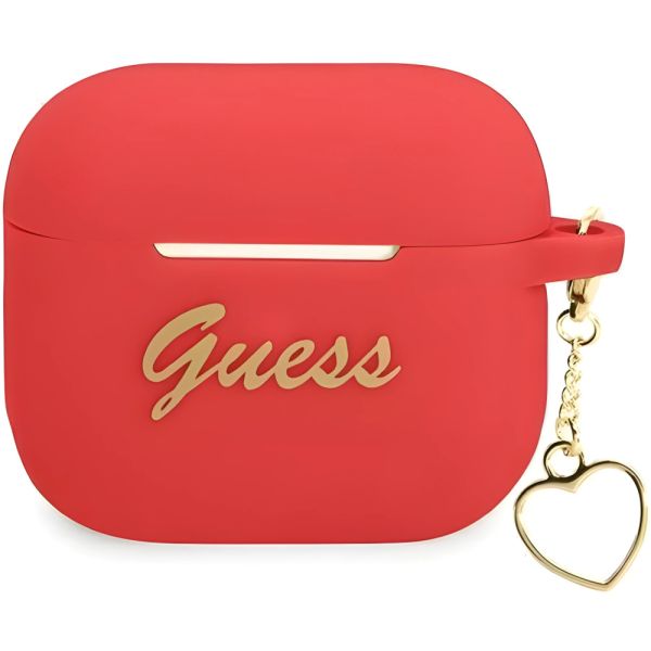 Coque Guess GUA3LSCHSR AirPods 3 red Silicone Charm Heart Collection
