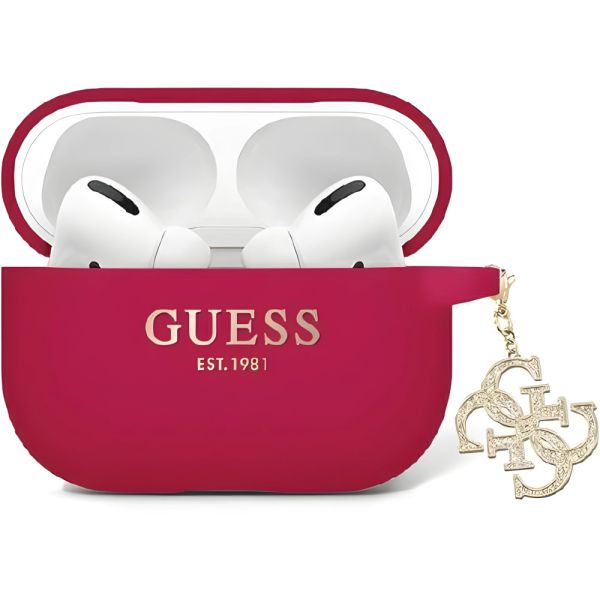 Coque Guess GUAP2LECG4M AirPods Pro 2 (2022/2023) magenta Liquid Silicone Glitter Triangle Charm