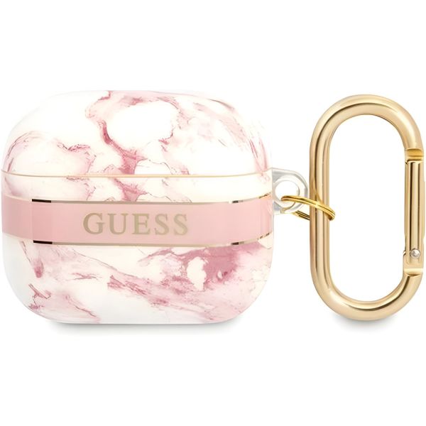 Coque Guess GUA3HCHMAP AirPods 3 pink Marble Strap Collection