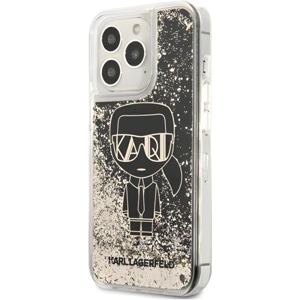 Coque Karl Lagerfeld KLHCP13LLGGKBK iPhone 13 Pr/13 6,1" black hardcase Liquid Glitter Gatsby