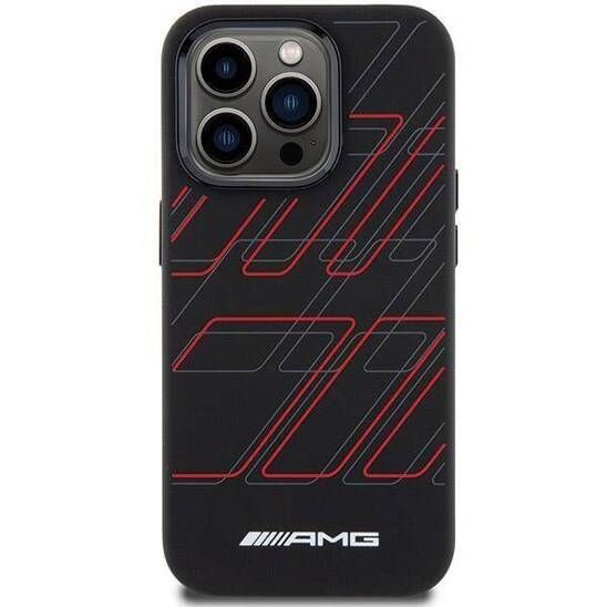 Coque AMG iPhone 15 Pro Max 6.7" czarny/black hardcase Silicone Large Rhombuses Pattern MagSafe