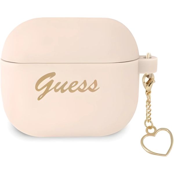 Coque Guess GUA3LSCHSP AirPods 3 pink Silicone Charm Heart Collection