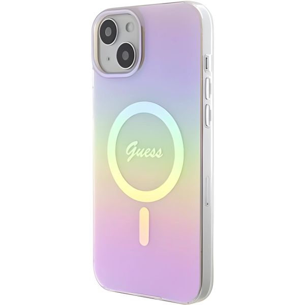 Coque Guess iPhone 15/14/13 6.1" pink hardcase IML Iridescent MagSafe