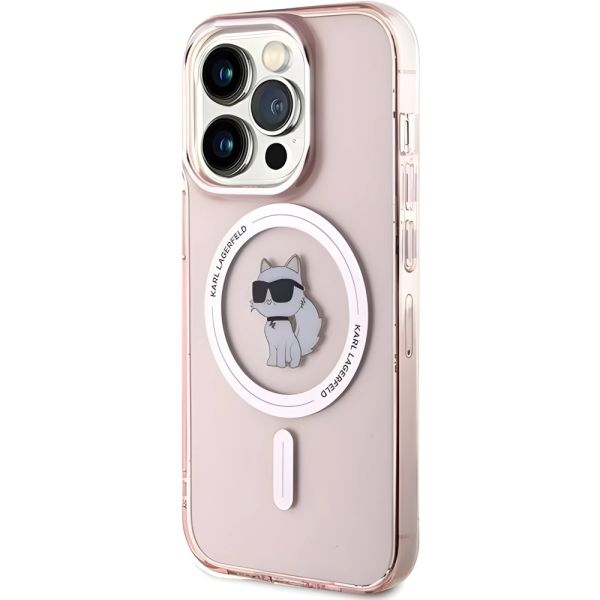Coque Karl Lagerfeld iPhone 14 Pro Pink Hardcase IML Choupette MagSafe