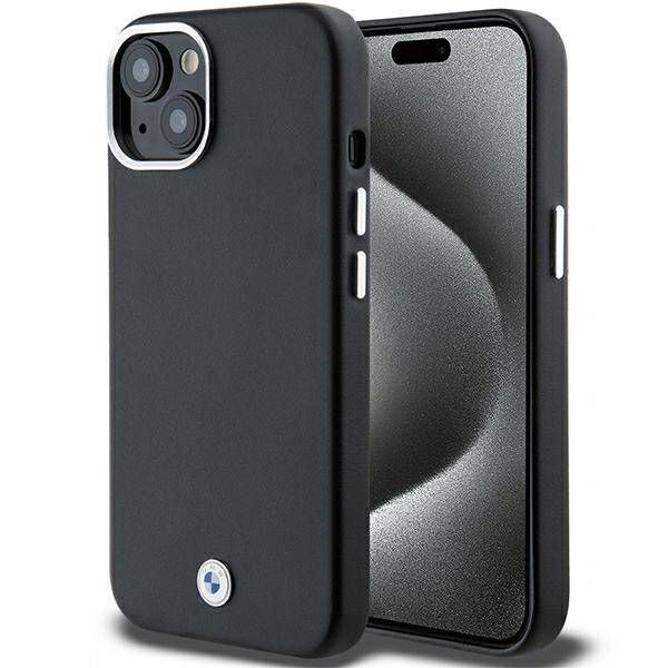 Coque BMW iPhone 14/15/13 6.1" black Signature Wrapped Metal MagSafe