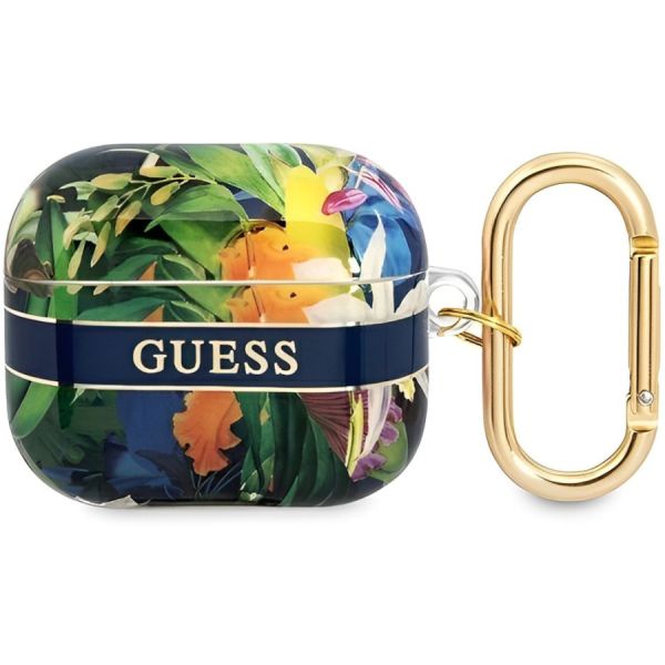 Coque Guess GUA3HHFLB AirPods 3 blue Flower Strap Collection