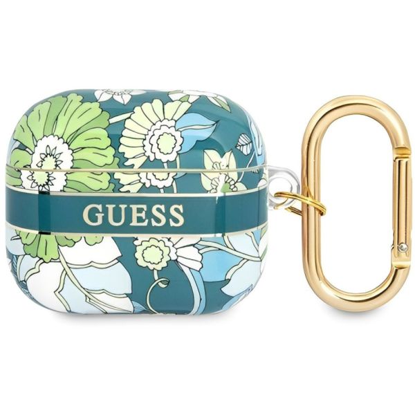 Coque Guess GUA3HHFLN AirPods 3 green Flower Strap Collection