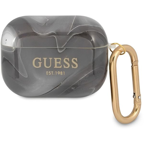 Coque Guess GUAPUNMK AirPods Pro black Marble Collection