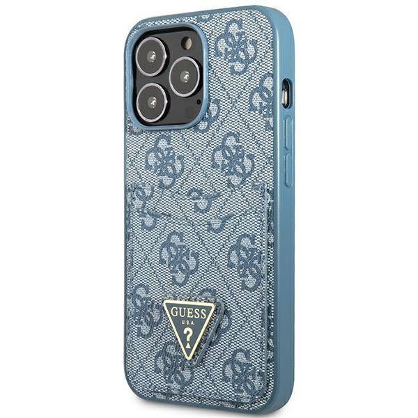 Coque Guess iPhone 13 Pro/13 6,1" blue hardcase 4G Triangle Logo Cardslot