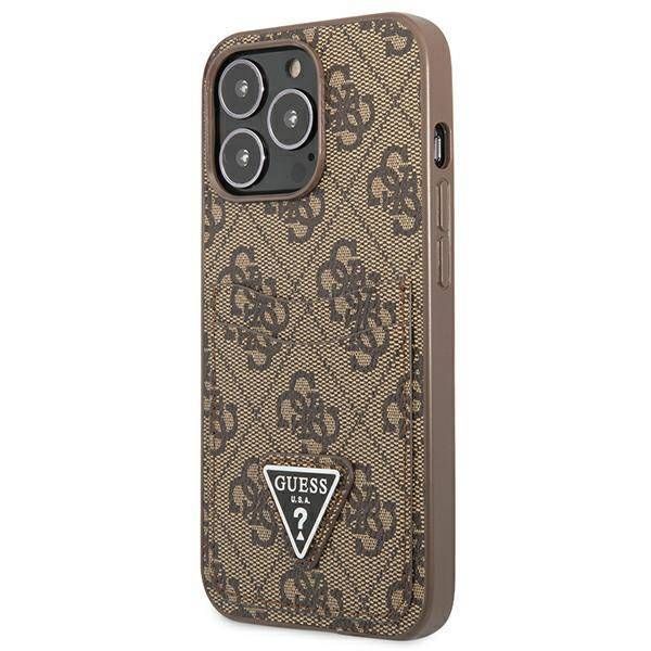 Coque Guess iPhone 13 Pro/13 6,1" brown hardcase 4G Triangle Logo Cardslot