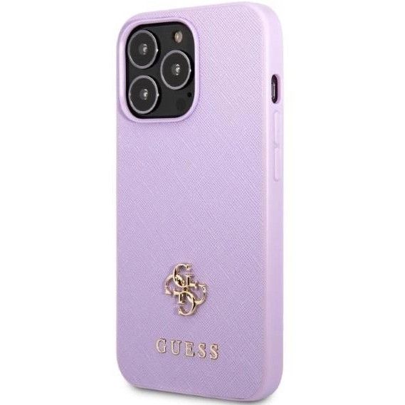 Coque Guess iPhone 13 Pro/13 6,1" purple hardcase Saffiano 4G Small Metal Logo