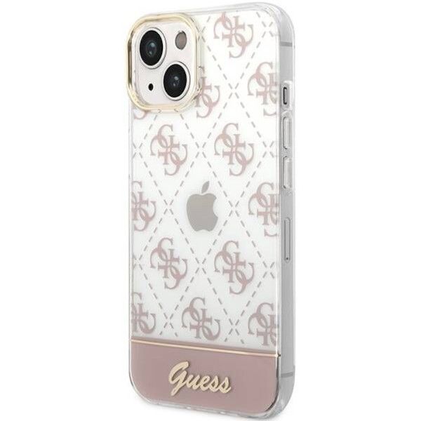 Coque Guess iPhone 14 Plus/15 Plus 6.7" pink hardcase 4G Pattern Script
