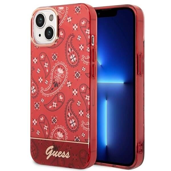 Coque Guess  iPhone 14 Plus/15 Plus 6.7" red hardcase Bandana Paisley