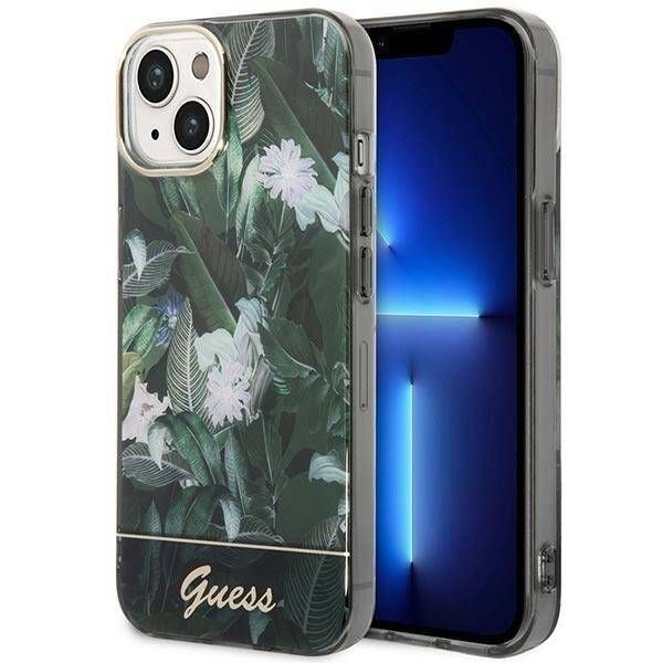 Coque Guess iPhone 14 Plus/15 Plus 6.7" green hardcase Jungle Collection