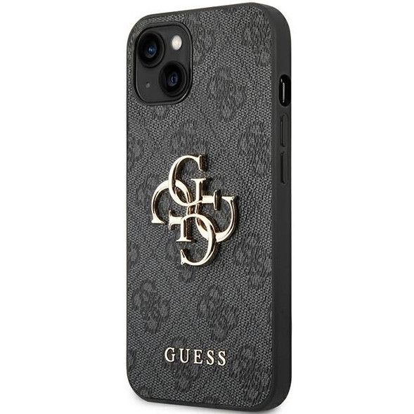 Coque Guess iPhone 14 Gray Big Metal Logo