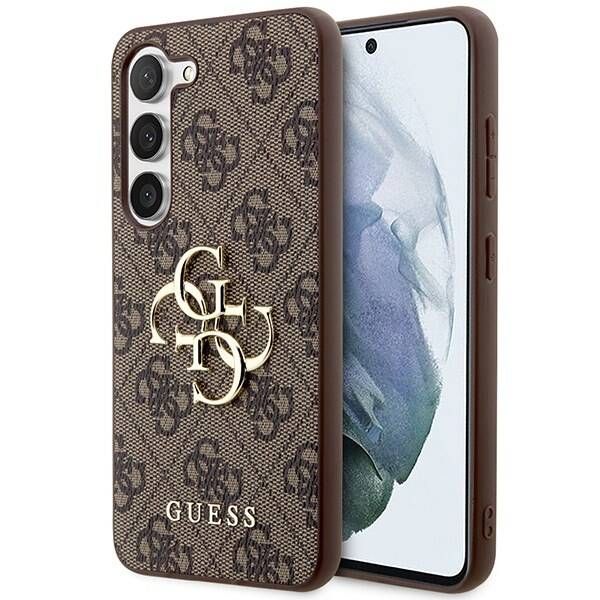 Coque Guess Samsung Galaxy S24 brown hardcase 4G Big Metal Logo