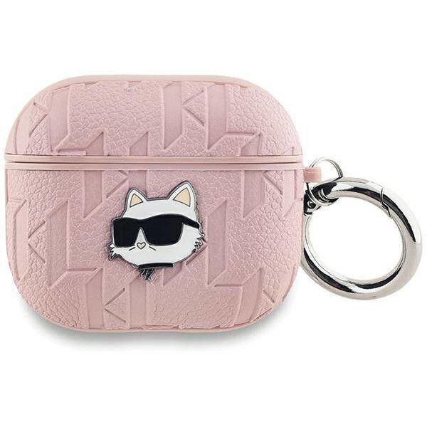 Coque Karl Lagerfeld KLA3PGCHPP AirPods 3 pink Monogram Choupette Head