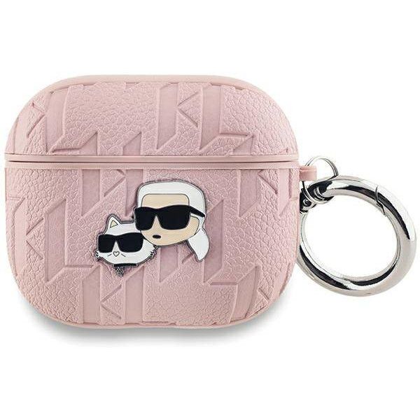Coque Karl Lagerfeld KLA3PGKCPP AirPods 3 pink Monogram Karl & Choupette Head