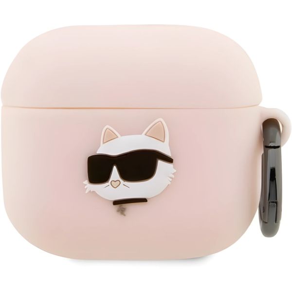 Coque Karl Lagerfeld KLA3RUNCHP AirPods 3 pink Silicone Choupette Head 3D